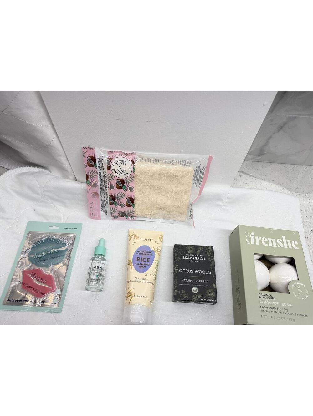 Being Frenshe 6pc Bath & Skincare Gift Set - Bath Bombs, Rice Foam, Serum - NEW